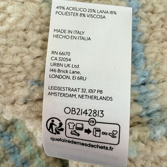 Anthropologie Pilcro OVERSIZED Cardigan Sweater Womens XS Beige Blue Cozy $198 - Picture 11 of 11